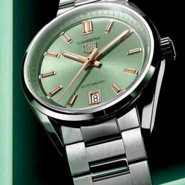 Tag Heuer Carrera Date Automatic 18K Green Dial Silver Steel Strap Watch for Women - WBN2312.BA0001 Buy Now By Tag Heuer