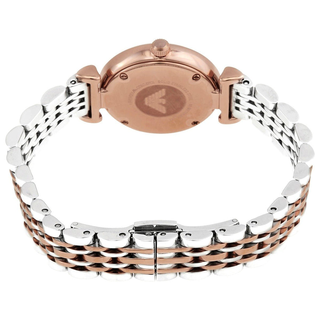 Emporio Armani Gianni T Bar Pink Dial Two Tone Steel Strap Watch For Women - AR11223 Buy Now By Emporio Armani
