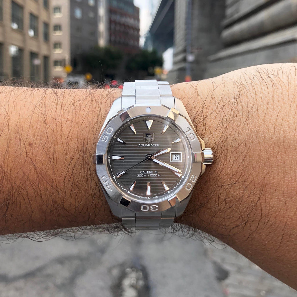 Tag Heuer Aquaracer Automatic Anthracite Grey Dial Silver Steel Strap Watch for Men - WAY2113.BA0928 Buy Now By Tag Heuer