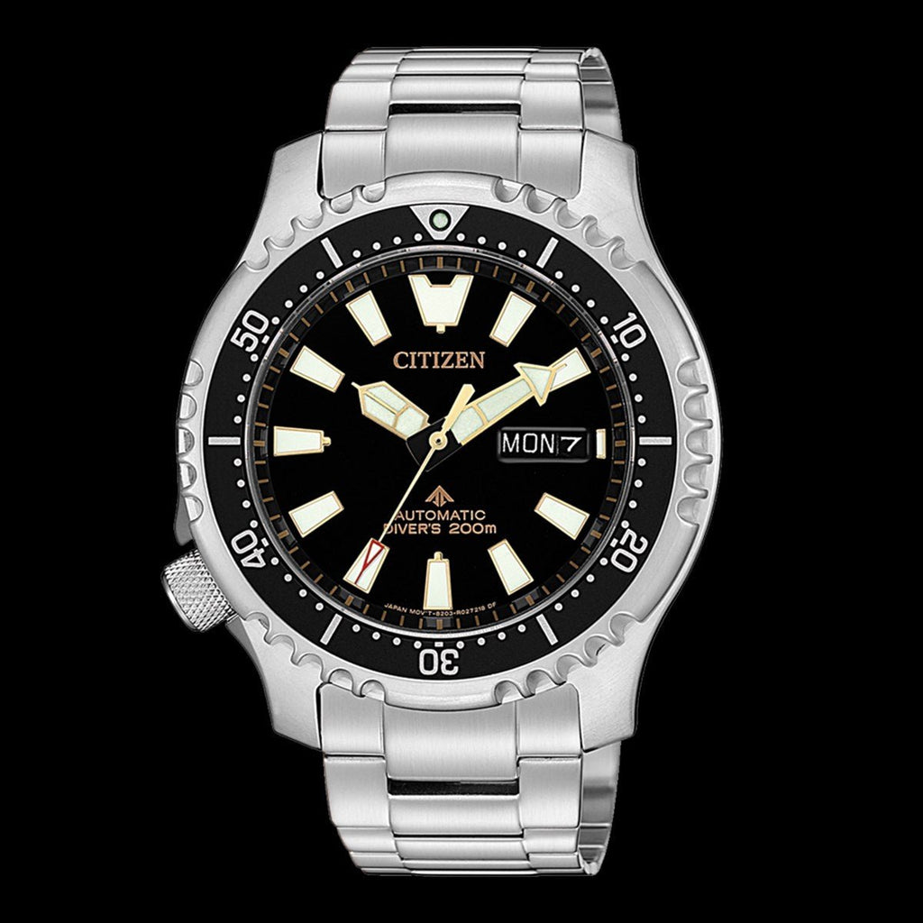 Citizen Promaster 200M Diver Fugu Asian Limited Edition Black Dial Silver Steel Strap Watch For Men - NY0090-86E Buy Now By Citizen