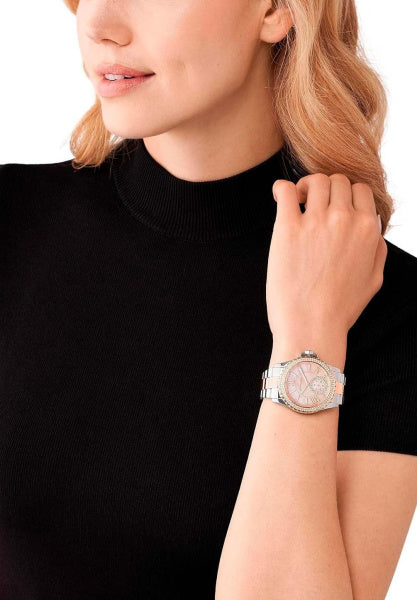 Michael Kors Everest Three Hand Rose Gold Dial Two Tone Steel Strap Watch For Women - MK7402 Buy Now By Michael Kors