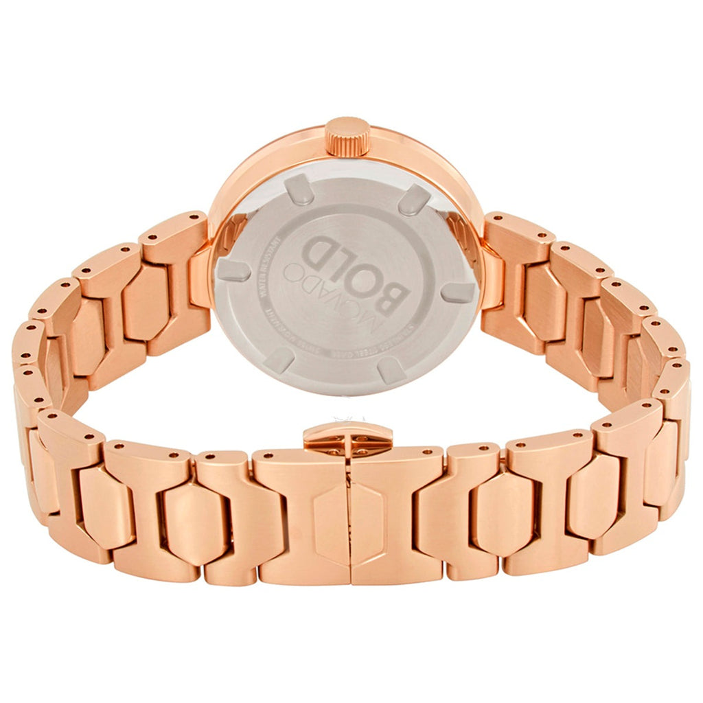 Movado Bold Crystal Pave Rose Gold Dial Rose Gold Steel Strap Watch For Women - 3600493 Buy Now By Movado