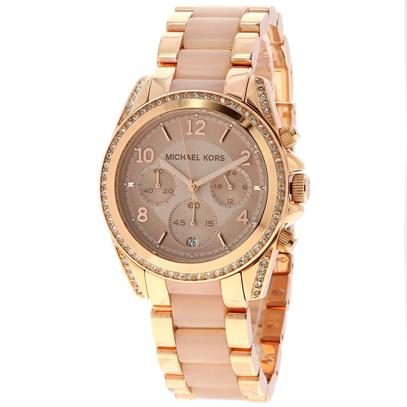 Michael Kors Blair Chronograph Rose Gold Dial Two Tone Steel Strap Watch for Women - MK5943 Buy Now By Michael Kors