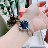 Bulova Crystal Black Mother of Pearl Dial Silver Steel Strap Watch for Women - 96L224 Buy Now By Bulova