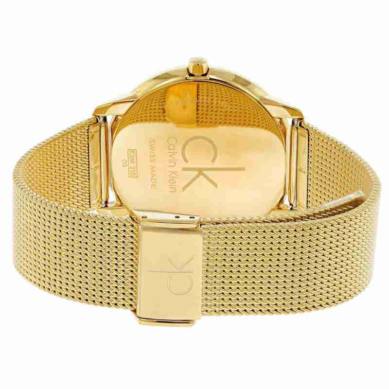 Calvin Klein Minimal White Dial Gold Mesh Bracelet Watch for Men - K3M21526 Buy Now By Calvin Klein