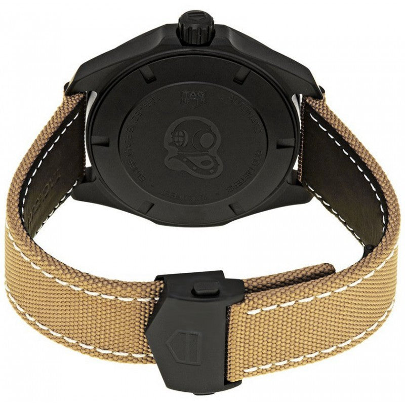 Tag Heuer Aquaracer 300 Calibre 5 Automatic Black Dial Brown Nylon Strap Watch for Men - WAY208C.FC6383 Buy Now By Tag Heuer