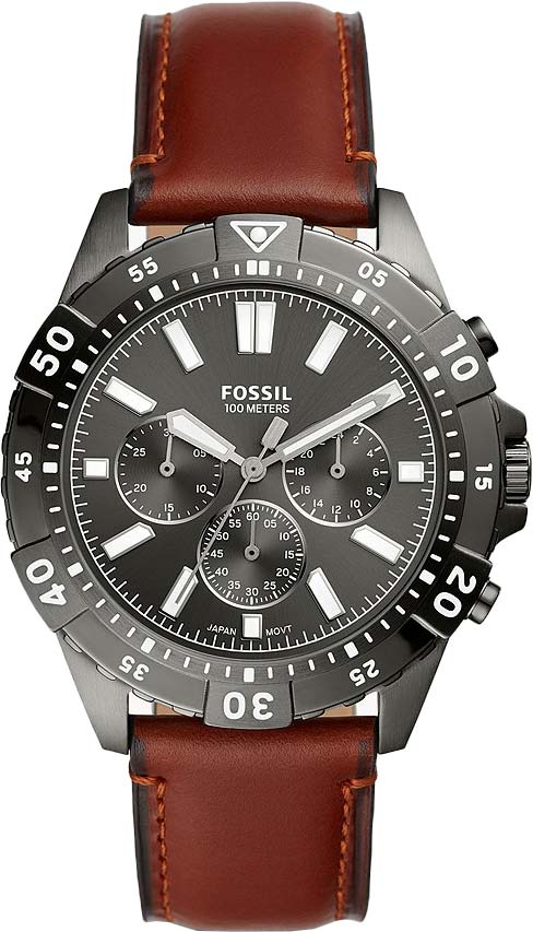 Fossil Garrett Chronograph Grey Dial Brown Leather Strap Watch for Men - FS5770 Buy Now By Fossil