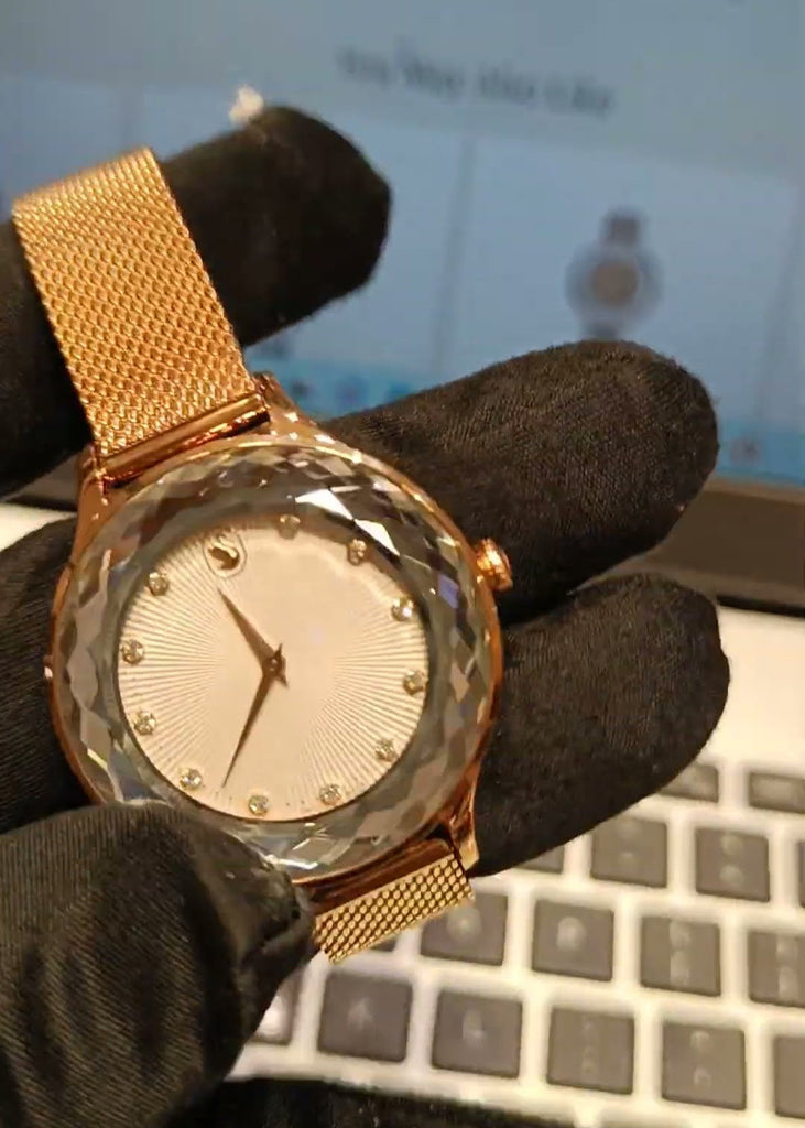 Swarovski Octea Nova Silver Dial Rose Gold Mesh Strap Watch for Women - 5650011 Buy Now By Swarovski