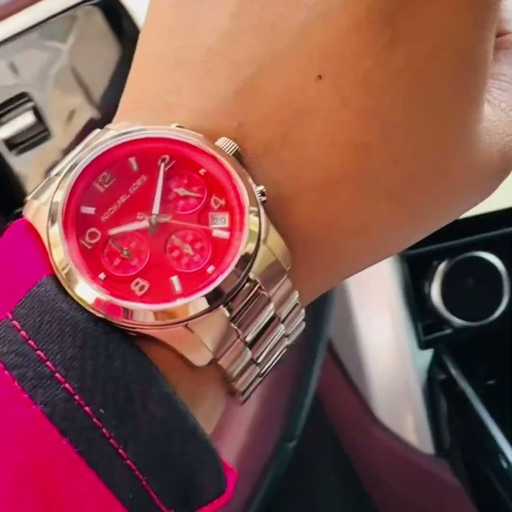 Michael Kors Runway Chronograph Pink Dial Rose Gold Steel Strap Watch For Women - MK7352 Buy Now By Michael Kors