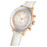 Swarovski Octea Chrono Crystals White Dial White Leather Strap Watch for Women - 5671150 Buy Now By Swarovski