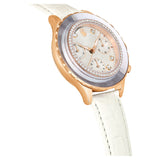 Swarovski Octea Chrono Crystals White Dial White Leather Strap Watch for Women - 5671150 Buy Now By Swarovski