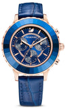 Swarovski Octea Lux Chrono Blue Dial Blue Leather Strap Watch for Women - 5563480 Buy Now By Swarovski