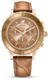 Swarovski Octea Lux Chrono Brown Gold Dial Brown Leather Strap Watch for Women - 5632260 Buy Now By Swarovski