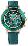 Swarovski Octea Lux Chrono Emerald Green Dial Green Leather Strap Watch for Women - 5452498 Buy Now By Swarovski
