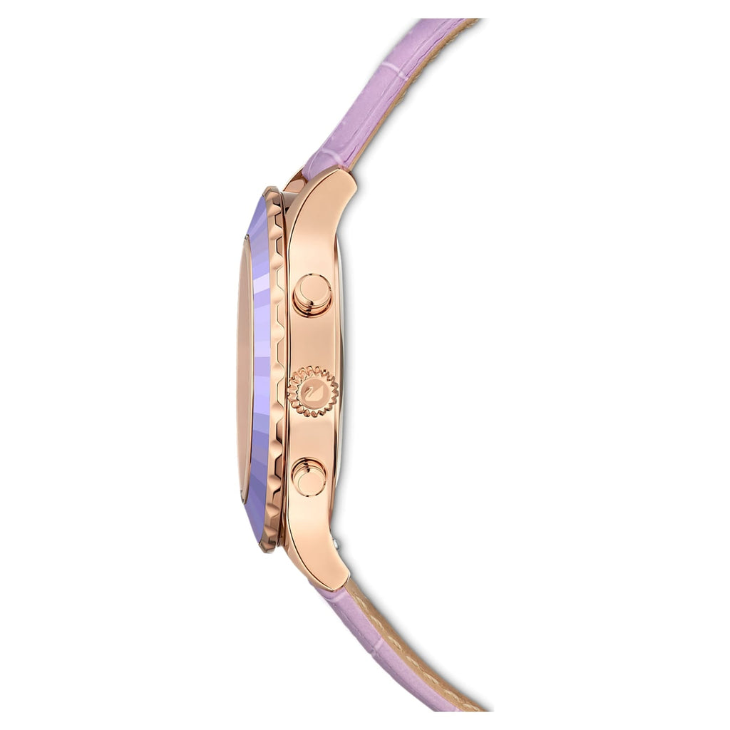 Swarovski Octea Lux Chrono Purple Dial Purple Leather Strap Watch for Women - 5632263 Buy Now By Swarovski
