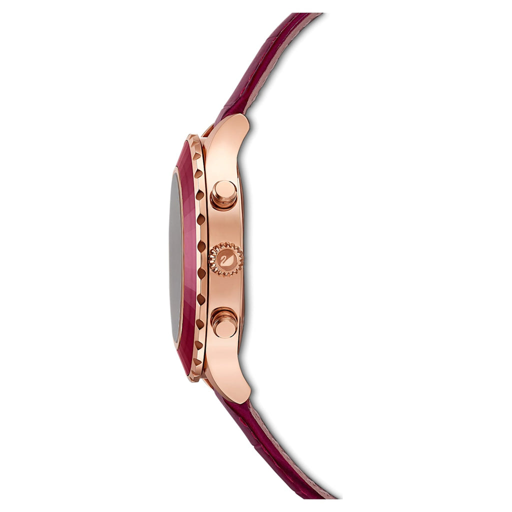 Swarovski Octea Lux Chrono Red Dial Red Leather Strap Watch for Women - 5547642 Buy Now By Swarovski