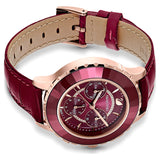 Swarovski Octea Lux Chrono Red Dial Red Leather Strap Watch for Women - 5547642 Buy Now By Swarovski