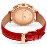 Swarovski Octea Lux Chrono Red Dial Red Leather Strap Watch for Men - 5646975 Buy Now By Swarovski