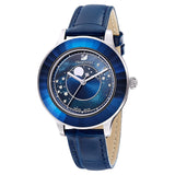 Swarovski Octea Lux Moon Crystal Blue Dial Blue Leather Strap Watch for Women - 5516305 Buy Now By Swarovski