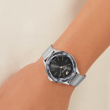 Swarovski Octea Nova Black Dial Silver Mesh Bracelet Watch for Women - 5430420 Buy Now By Swarovski