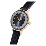Swarovski Octea Nova Black Dial Black Leather Strap Watch for Women - 5650033 Buy Now By Swarovski