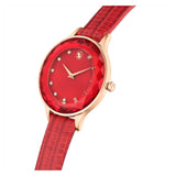 Swarovski Octea Nova Quartz Red Dial Red Leather Strap Watch for Women - 5650002 Buy Now By Swarovski