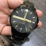 Armani Exchange Hampton Chronograph Black Dial Black Steel Strap Watch For Men - AX2121 Buy Now By Armani Exchange