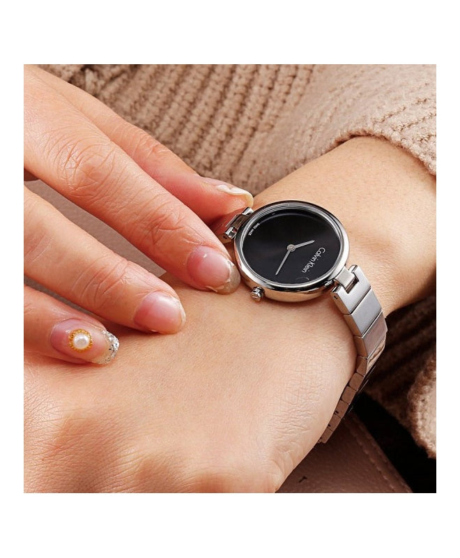 Calvin Klein Authentic Black Dial Silver Steel Strap Watch for Women - K8G23141 Buy Now By Calvin Klein