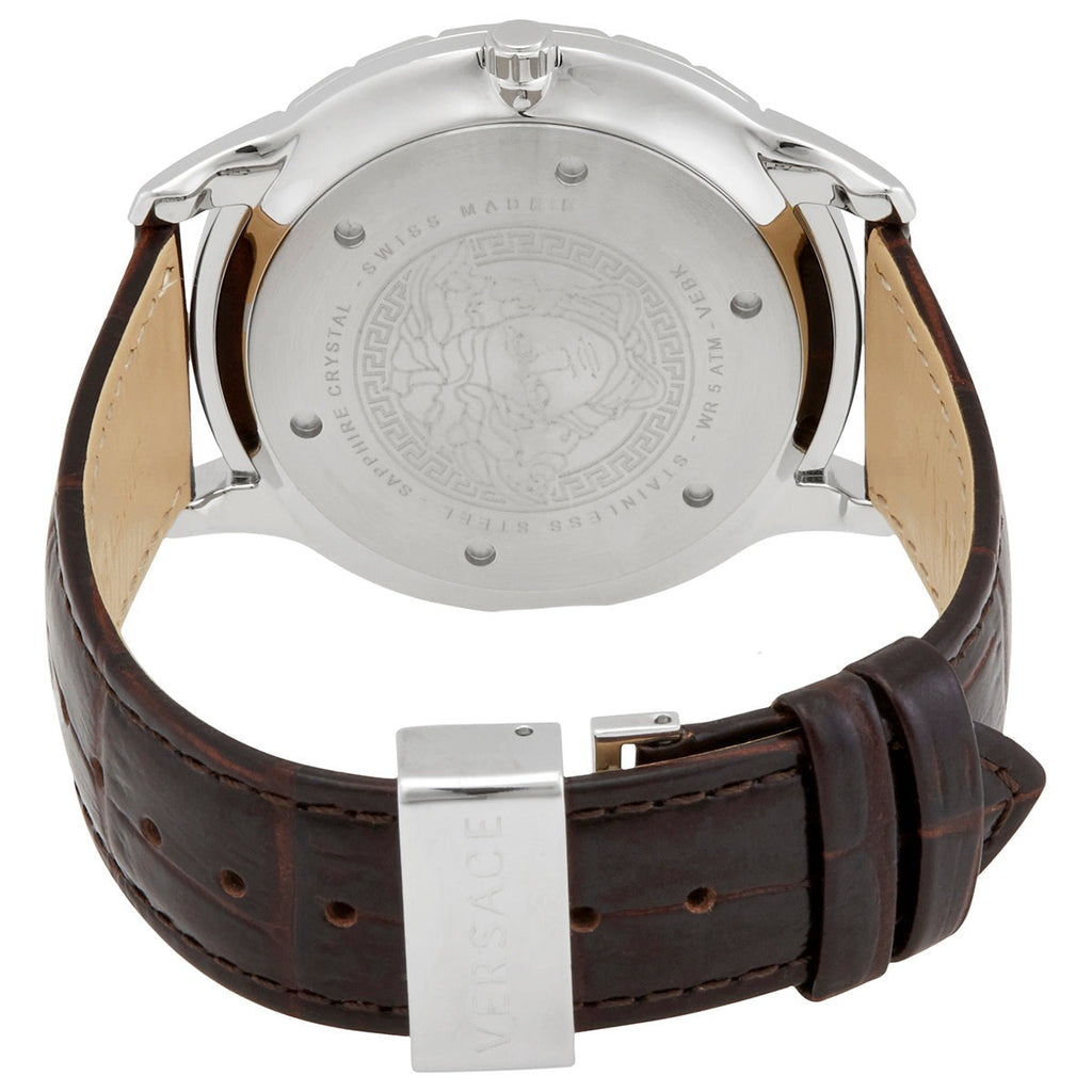 Versace Univers White Dial Brown Leather Strap Watch for Men - VEBK00118 Buy Now By Versace