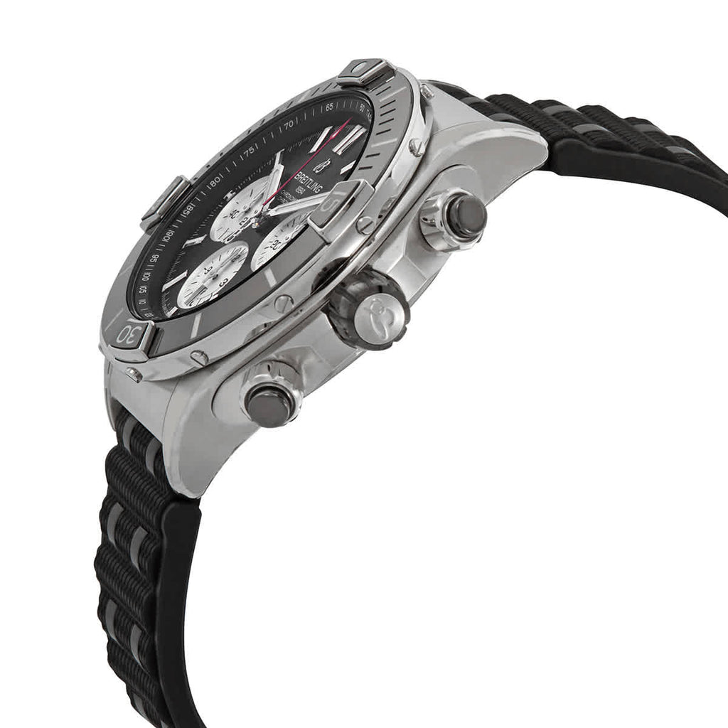 Breitling Super Chronomat B01 44 Black Dial Black Rubber Strap Watch for Men - AB0136251B1S1 Buy Now By Breitling