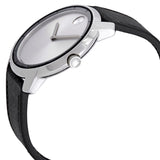Movado Bold Silver Dial Black Leather Strap Watch For Men - 3600468 Buy Now By Movado