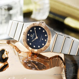 Omega Constellation Quartz Diamonds Blue Dial Two Tone Steel Strap Watch for Women - 131.20.25.60.53.002 Buy Now By Omega
