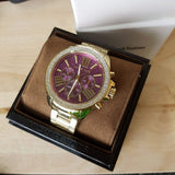 Michael Kors Wren Purple Dial Gold Steel Strap Watch for Women - MK6290 Buy Now By Michael Kors