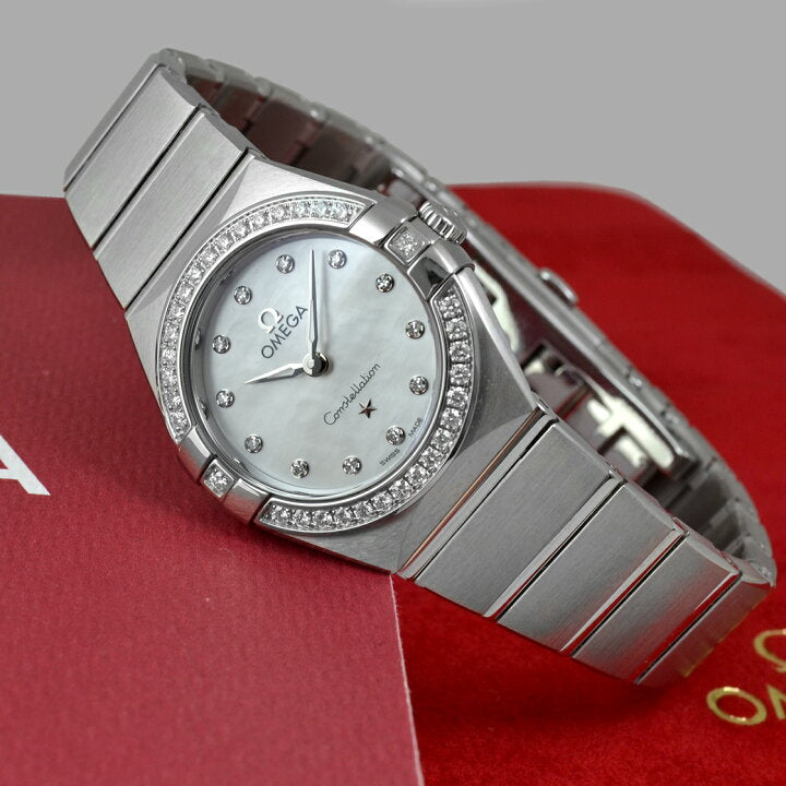 Omega Constellation Manhattan Quartz Diamonds Mother of Pearl Dial Silver Steel Strap Watch for Women - 131.15.25.60.55.001 Buy Now By Omega