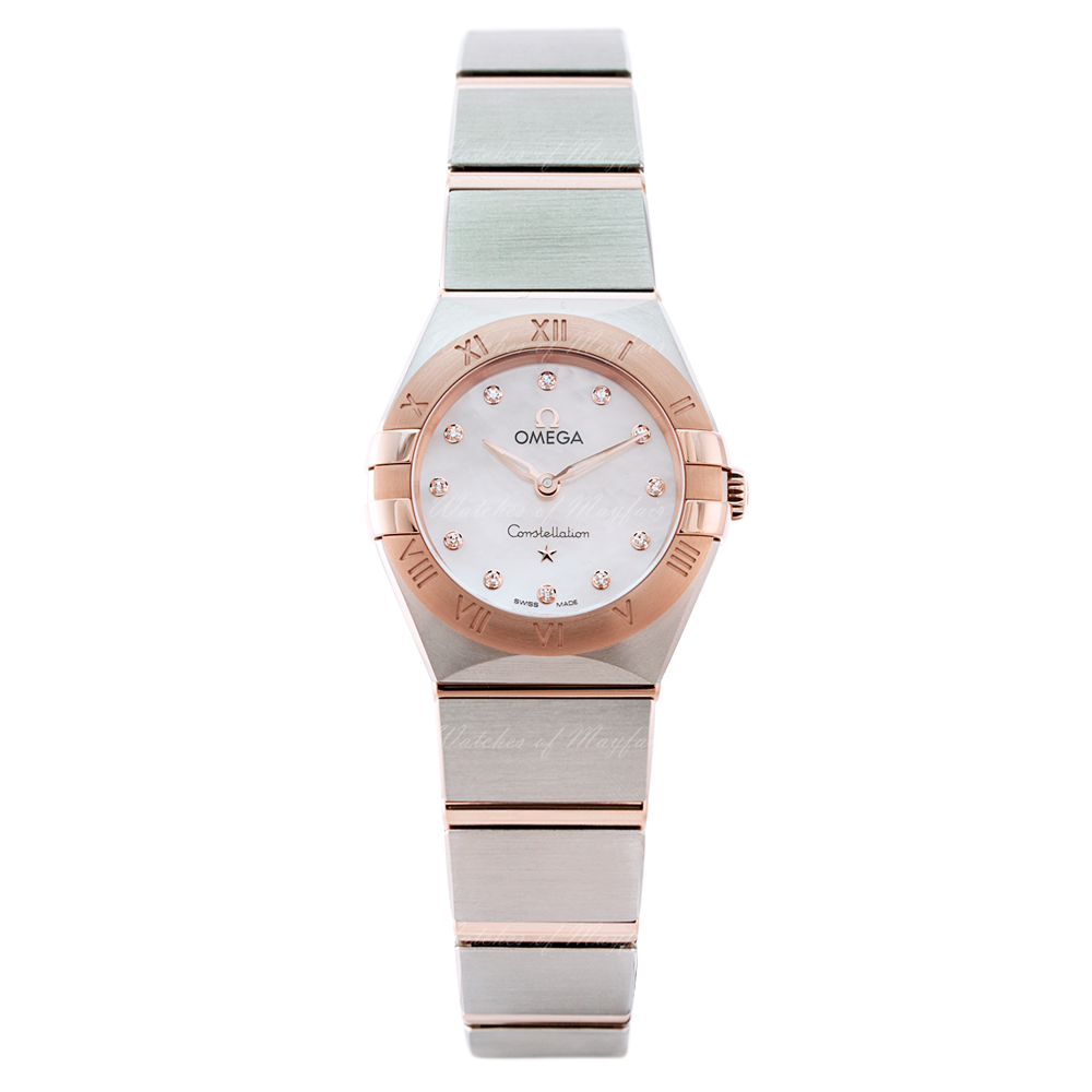 Omega Constellation Manhattan Quartz Diamonds Mother of Pearl Dial Two Tone Steel Strap Watch for Women - 131.20.25.60.55.001 Buy Now By Omega