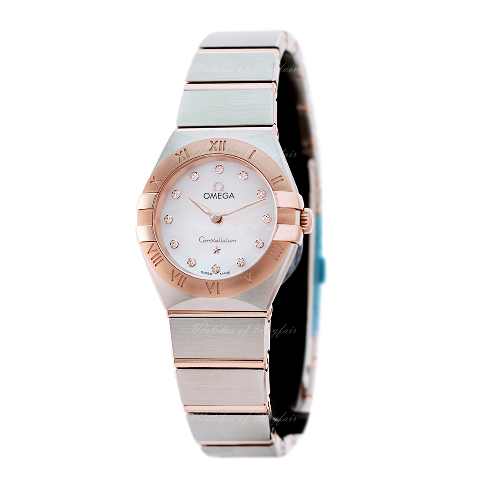 Omega Constellation Manhattan Quartz Diamonds Mother of Pearl Dial Two Tone Steel Strap Watch for Women - 131.20.25.60.55.001 Buy Now By Omega
