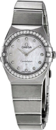 Omega Constellation Manhattan Quartz Diamonds Mother of Pearl Dial Silver Steel Strap Watch for Women - 131.15.25.60.55.001 Buy Now By Omega
