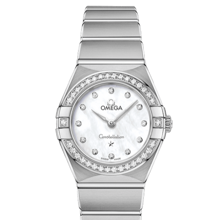 Omega Constellation Manhattan Quartz Diamonds Mother of Pearl Dial Silver Steel Strap Watch for Women - 131.15.25.60.55.001 Buy Now By Omega