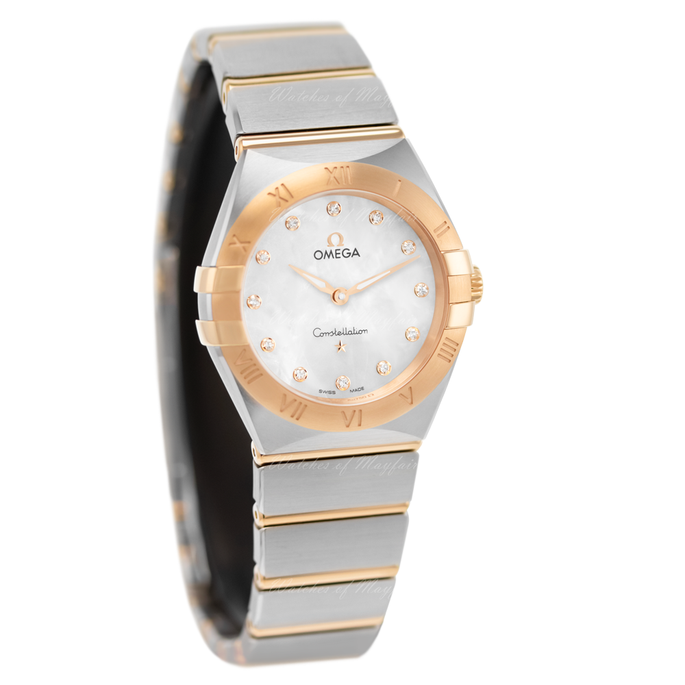 Omega Constellation Manhattan Mother of Pearl Dial Two Tone Steel Strap Watch for Women - 131.20.28.60.55.002 Buy Now By Omega