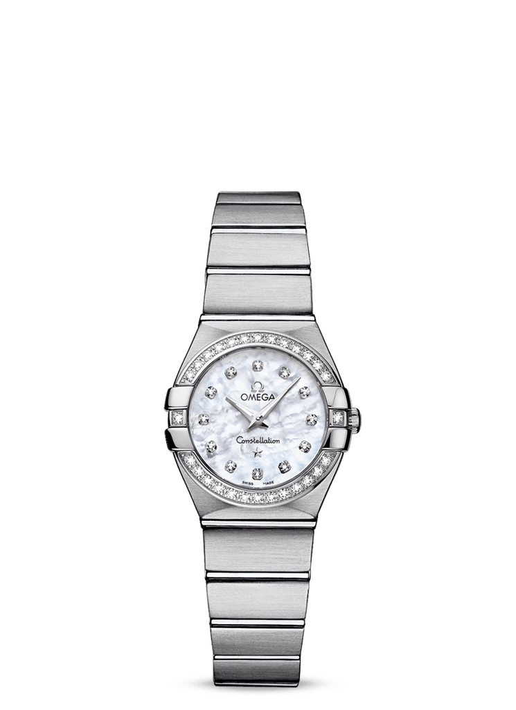 Omega Constellation Quartz Diamonds Silver Dial Silver Steel Strap Watch for Women - 123.15.27.60.55.004 Buy Now By Omega