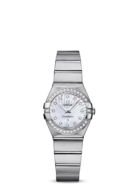 Omega Constellation Quartz Diamonds Silver Dial Silver Steel Strap Watch for Women - 123.15.27.60.55.004 Buy Now By Omega