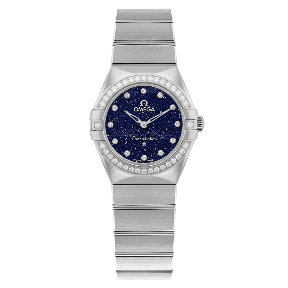 Omega Constellation Manhattan Quartz Diamonds Blue Dial Silver Steel Strap Watch for Women - 131.15.25.60.53.001 Buy Now By Omega