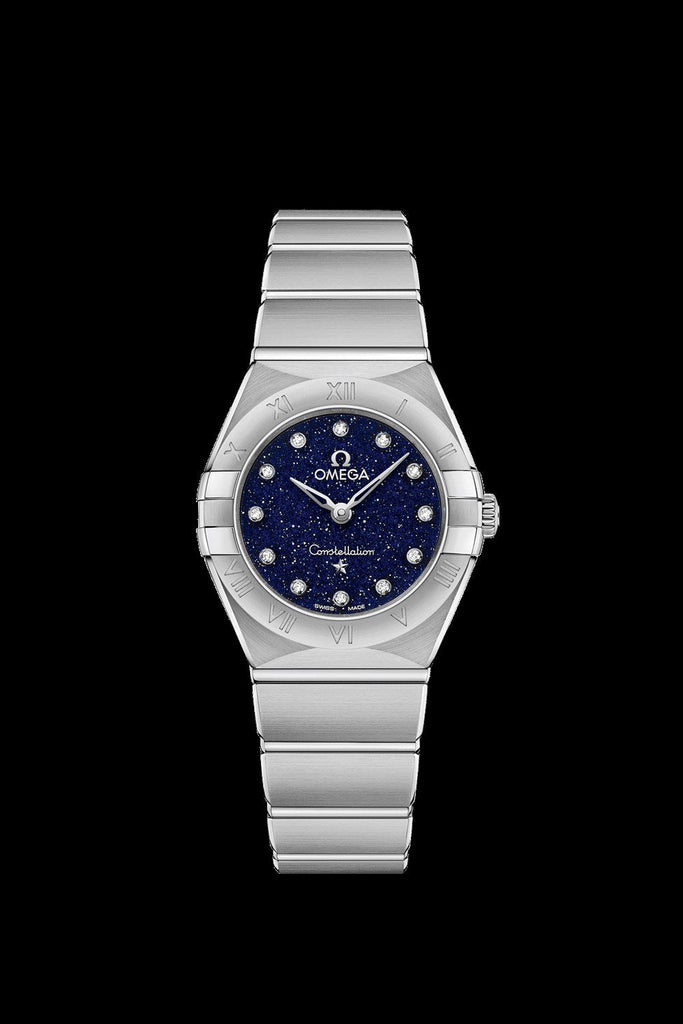Omega Constellation Manhattan Quartz Diamonds Blue Dial Silver Steel Strap Watch for Women - 131.10.25.60.53.001 Buy Now By Omega