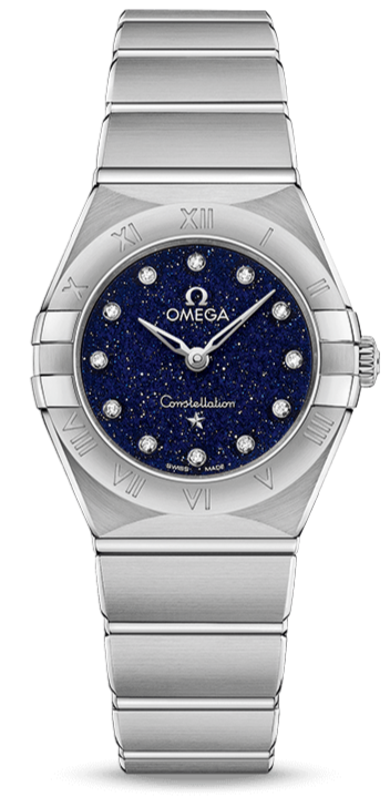 Omega Constellation Manhattan Quartz Diamonds Blue Dial Silver Steel Strap Watch for Women - 131.10.25.60.53.001 Buy Now By Omega