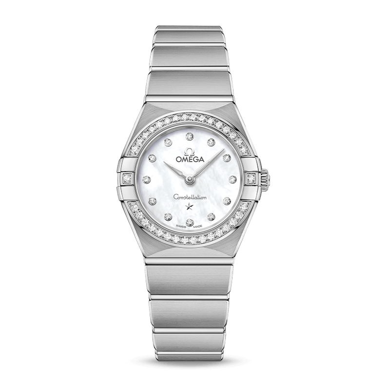 Omega Constellation Manhattan Quartz Diamonds Mother of Pearl Dial Silver Steel Strap Watch for Women - 131.15.25.60.55.001 Buy Now By Omega