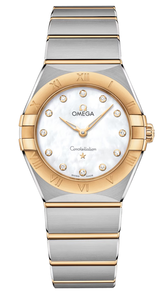 Omega Constellation Manhattan Mother of Pearl Dial Two Tone Steel Strap Watch for Women - 131.20.28.60.55.002 Buy Now By Omega