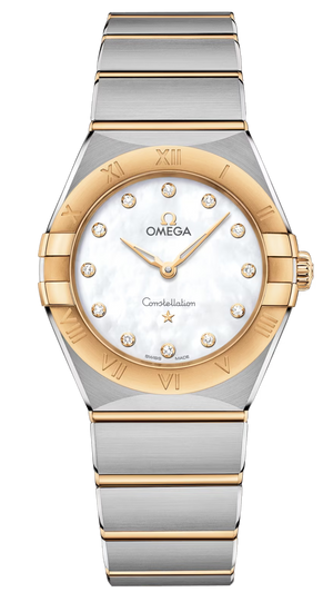 Omega Constellation Manhattan Mother of Pearl Dial Two Tone Steel Strap Watch for Women - 131.20.28.60.55.002 Buy Now By Omega