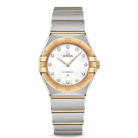 Omega Constellation Manhattan Mother of Pearl Dial Two Tone Steel Strap Watch for Women - 131.20.28.60.55.002 Buy Now By Omega