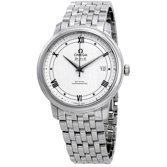 Omega De Ville Prestige Co Axial Automatic White Dial Silver Steel Strap Watch for Men - 424.10.40.20.02.005 Buy Now By Omega