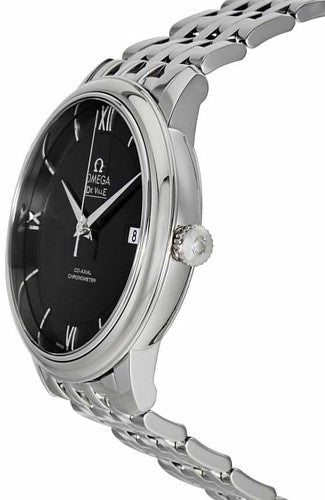 Omega De Ville Prestige Co-Axial Black Dial Silver Steel Strap Watch for Men - 424.10.40.20.01.001 Buy Now By Omega